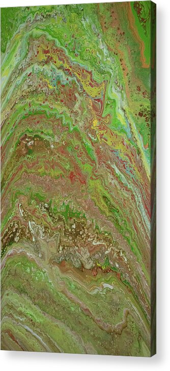 Green Acrylic Print featuring the mixed media Forest Pour by Aimee Bruno