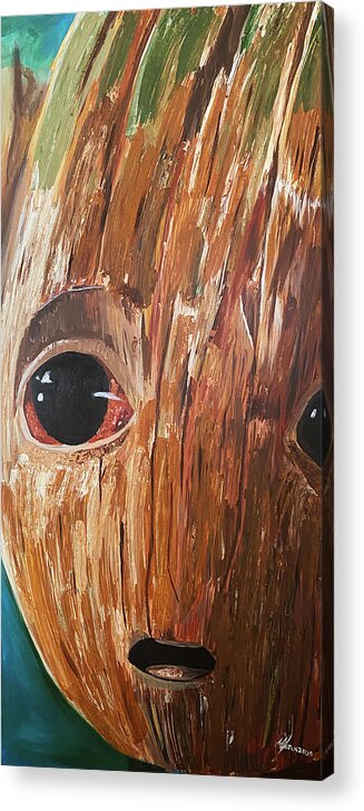 Art Acrylic Print featuring the painting I Am Groot by Michael McKenzie