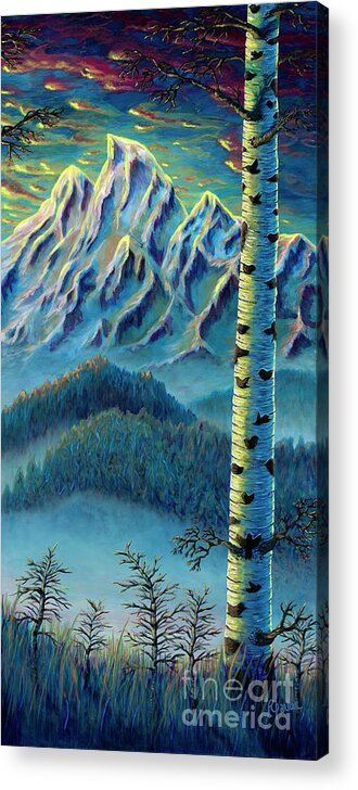 Rebecca Acrylic Print featuring the painting Mountain Memories L by Rebecca Parker