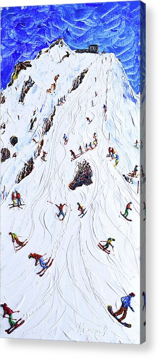 Meribel Acrylic Print featuring the painting Saliure Meribel and Courchevel by Pete Caswell
