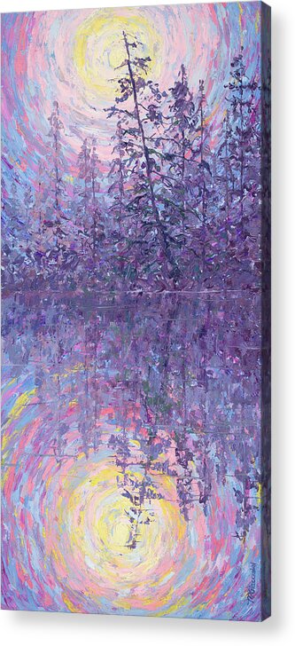 Purple Acrylic Print featuring the painting Up North by Mary Giacomini