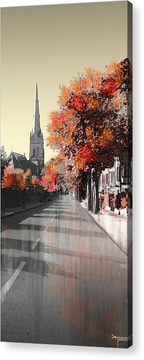 Lancaster Acrylic Print featuring the digital art Lancaster Cathedral from East Road by Joe Tamassy