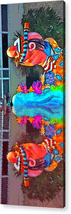 Digital Art Acrylic Print featuring the photograph Diver's Reflection by Marian Bell