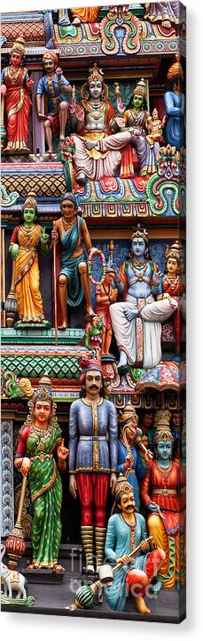 Bright Acrylic Print featuring the photograph Sri Mariamman Temple 03 by Rick Piper Photography