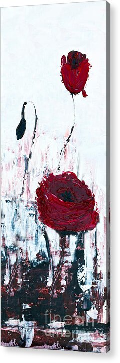 Ann Acrylic Print featuring the painting Impressionist Floral B8516 by Mas Art Studio