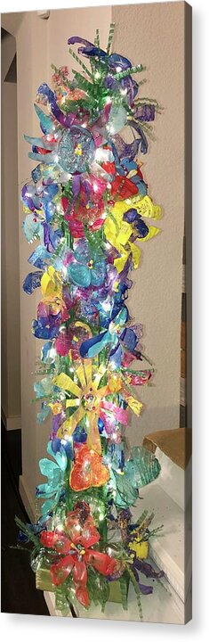 Recycle Acrylic Print featuring the sculpture Trashed Beauty by Cynthia King