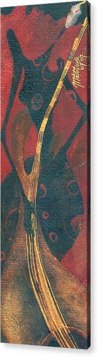 Music Acrylic Print featuring the painting Cellist by Maya Manolova