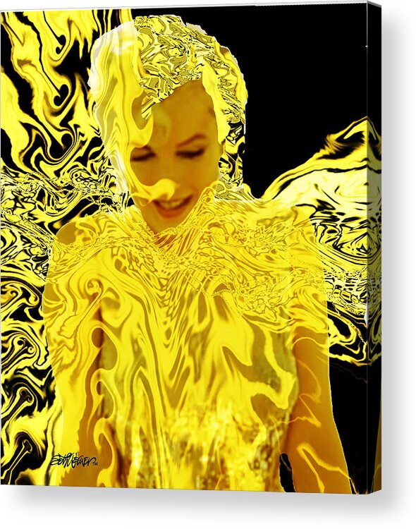 Golden Goddess Acrylic Print featuring the digital art Golden Goddess by Seth Weaver
