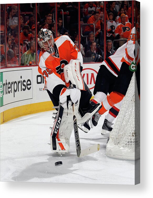 National Hockey League Acrylic Print featuring the photograph New Jersey Devils V Philadelphia Flyers #1 by Bruce Bennett