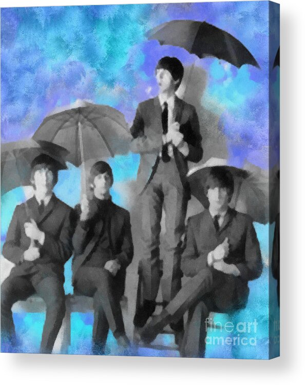 The Beatles Acrylic Print featuring the digital art The Beatles #1 by Paulette B Wright