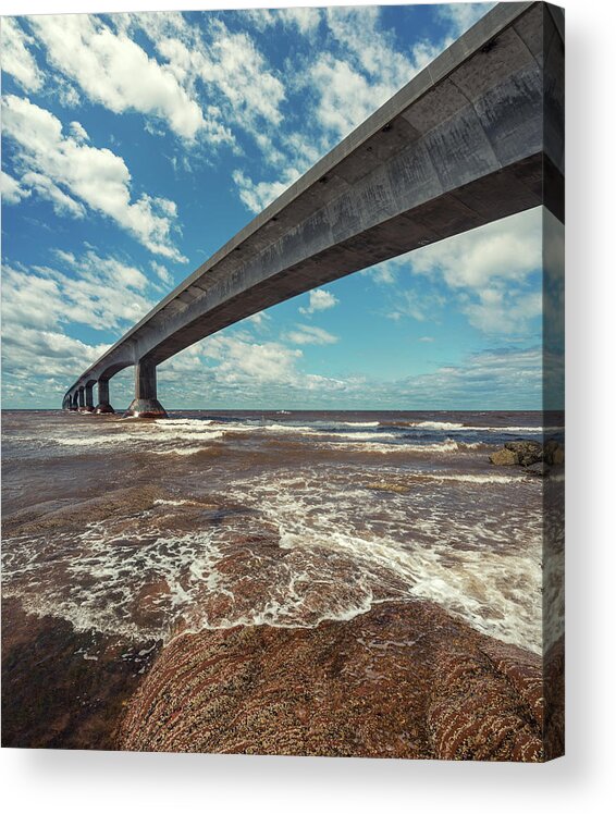 Water's Edge Acrylic Print featuring the photograph Confederation Bridge #2 by Shaunl