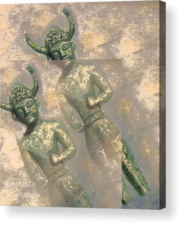 Augusta Stylianou Acrylic Print featuring the painting Cyprus Gods of Trade. #2 by Augusta Stylianou