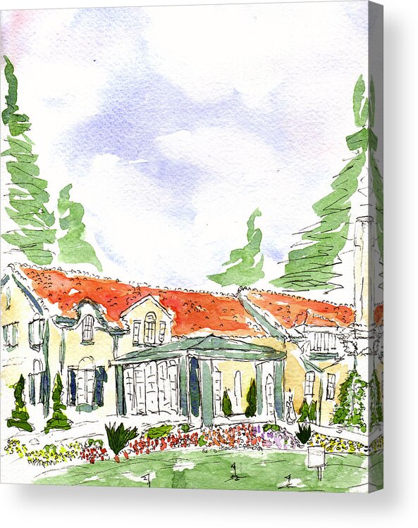 Inglewood Acrylic Print featuring the painting Inglewood club House #2 by Wade Binford