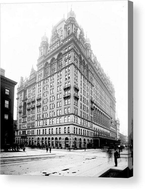Architecture Acrylic Print featuring the photograph Nyc, Original Waldorf-astoria Hotel #2 by Science Source