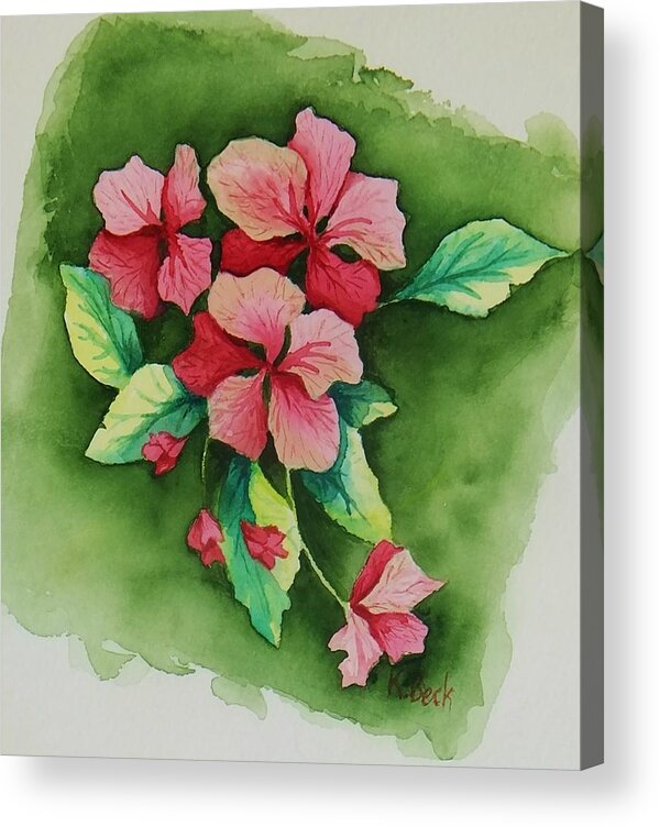 Print Acrylic Print featuring the painting Geraniums by Katherine Young-Beck