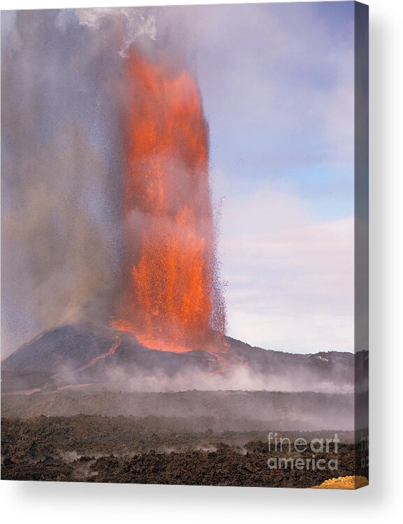 Nature Acrylic Print featuring the photograph Lava Fountain At Kilauea Volcano, Hawaii #4 by Douglas Peebles