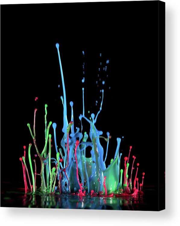 Artwork Acrylic Print featuring the photograph Multicoloured Splashes #4 by Wladimir Bulgar/science Photo Library