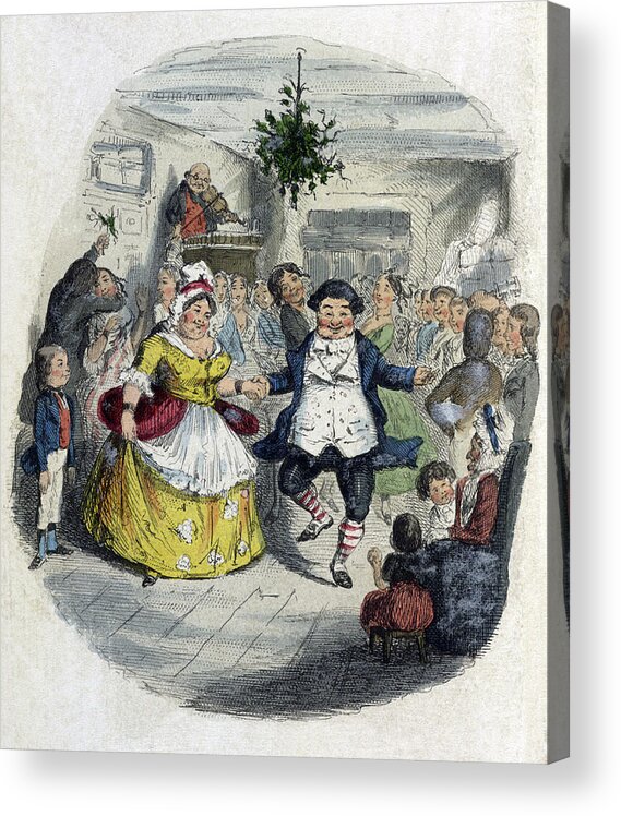 Literature Acrylic Print featuring the photograph A Christmas Carol, Mr. Fezziwigs Ball by British Library