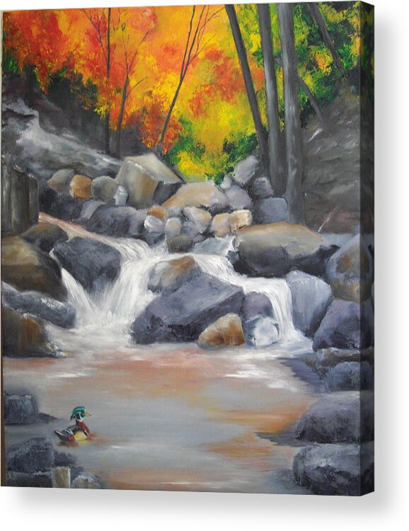 Autumn Acrylic Print featuring the painting A Special Place  by Ellen Canfield