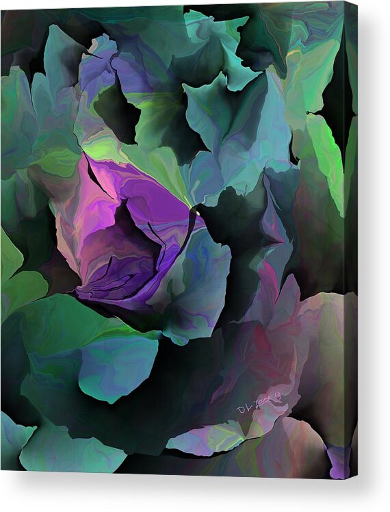 Fine Art Acrylic Print featuring the digital art Abstract Floral Expression 041213 by David Lane