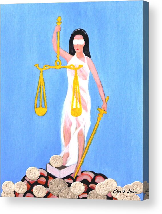 Balance And Money Acrylic Print featuring the painting Balance and Money by Lorna Maza
