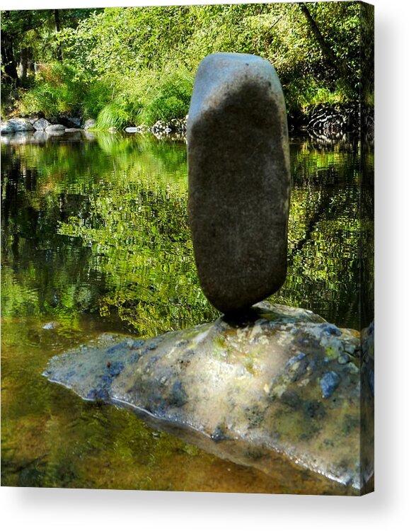Rock Acrylic Print featuring the photograph Balanced Reflections by Peter Mooyman