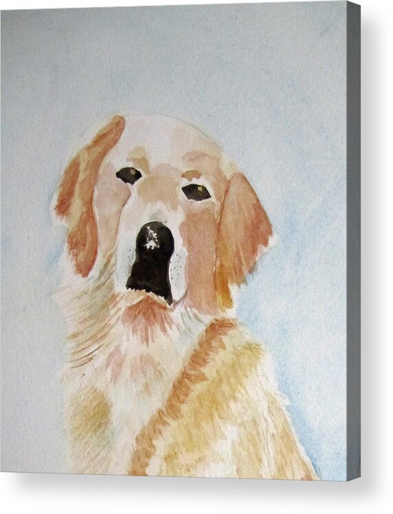 Dog Acrylic Print featuring the painting Best friend 2 by Elvira Ingram