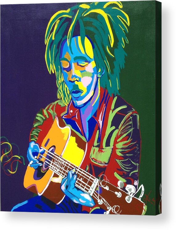 Bob Marley Acrylic Print featuring the painting Bob by Janice Westfall