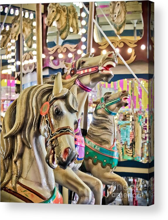 Carousels Acrylic Print featuring the photograph Carousel at Casino Pier by Colleen Kammerer