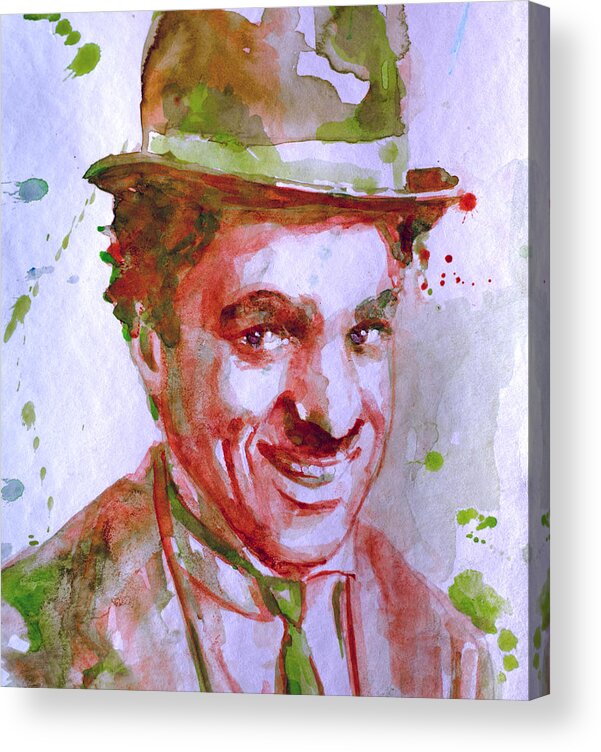 Chaplin Acrylic Print featuring the painting Charlie Chaplin by Laur Iduc