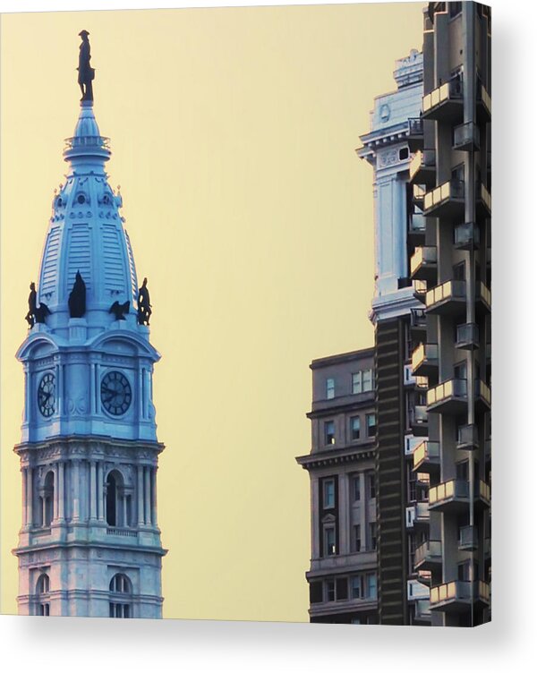 City Acrylic Print featuring the photograph City Hall Tower by Bill Cannon