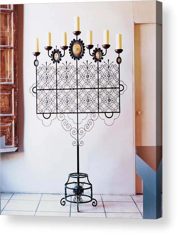 No People Acrylic Print featuring the photograph Close-up Of Candle Stand by Scott Frances