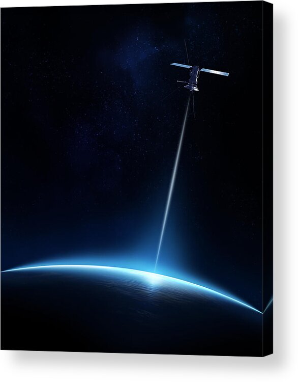 Atmosphere Acrylic Print featuring the photograph Communication between satellite and earth by Johan Swanepoel