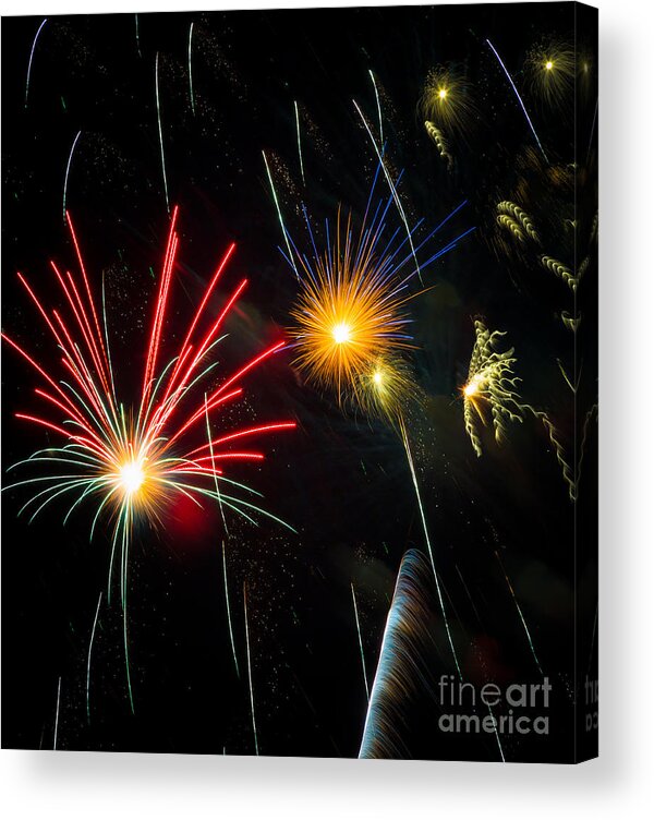 Addison Acrylic Print featuring the photograph Cosmos Fireworks by Inge Johnsson
