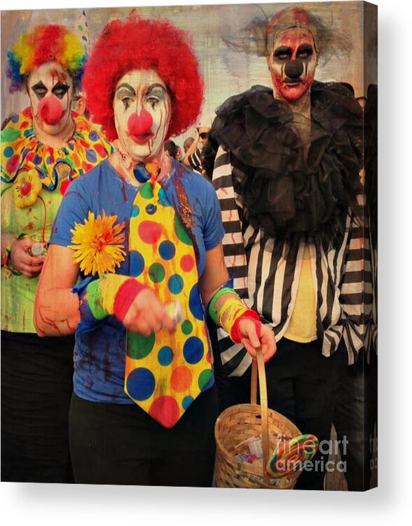 Clowns Acrylic Print featuring the photograph Creepy Clowns by Lilliana Mendez