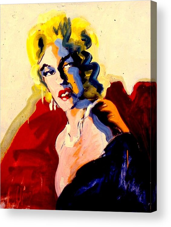 Painting Acrylic Print featuring the painting Drag Marilyn by Les Leffingwell