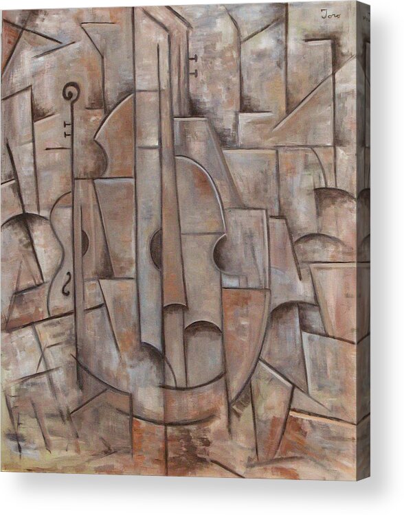 Cubism Acrylic Print featuring the painting Etude 2 by Trish Toro