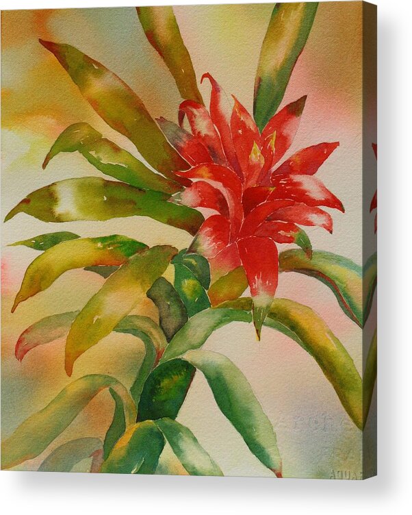 Floral Acrylic Print featuring the painting Exotica by Tara Moorman