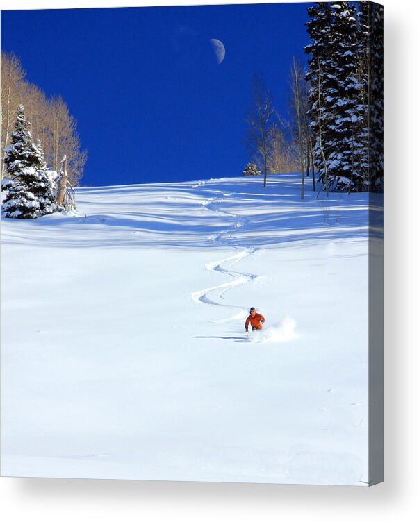 Skiing Acrylic Print featuring the photograph First Tracks by Wasatch Light