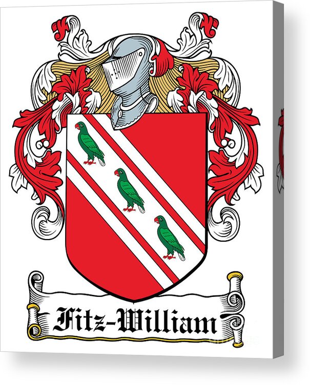 Fitz-william Acrylic Print featuring the digital art FitzWilliam Coat of Arms Dublin by Heraldry