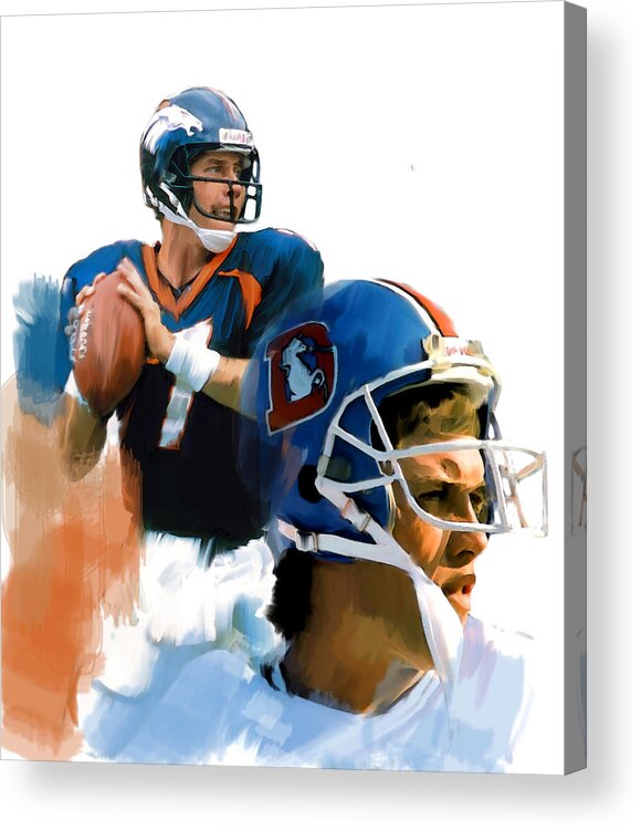 John Elway Collectibles Acrylic Print featuring the painting John Elway Game Elway by Iconic Images Art Gallery David Pucciarelli