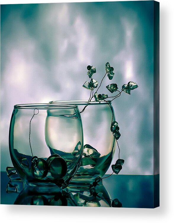 Glass Acrylic Print featuring the photograph Glass Duo by Anna Rumiantseva