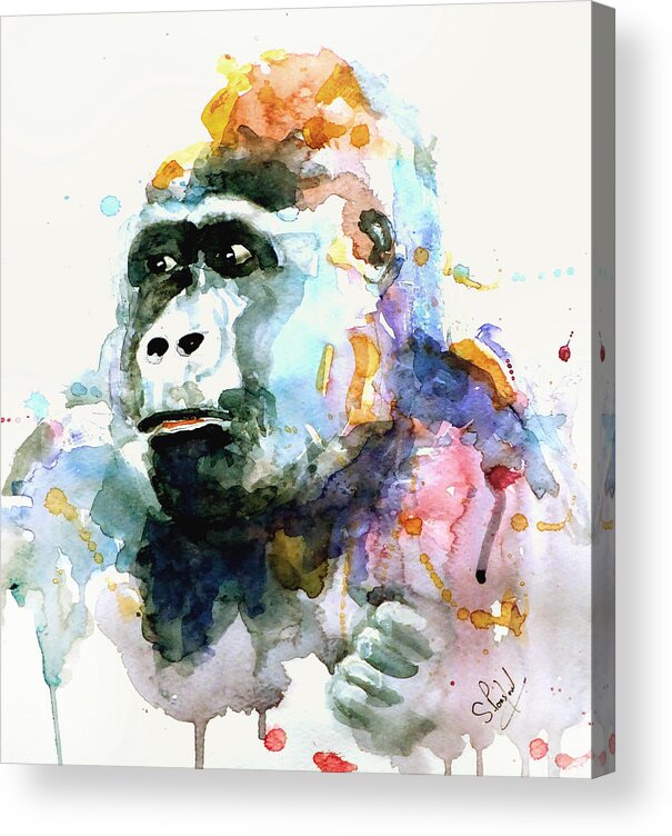 Gorrilla Acrylic Print featuring the painting Gorrilla by Steven Ponsford