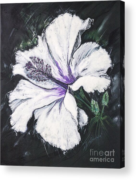 Hibiscus Acrylic Print featuring the mixed media Happy Hibiscus by Scott and Dixie Wiley
