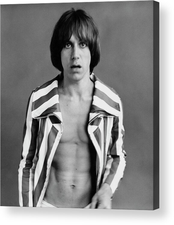 Entertainment Acrylic Print featuring the photograph Iggy Pop Wearing A Striped Jacket by Peter Hujar