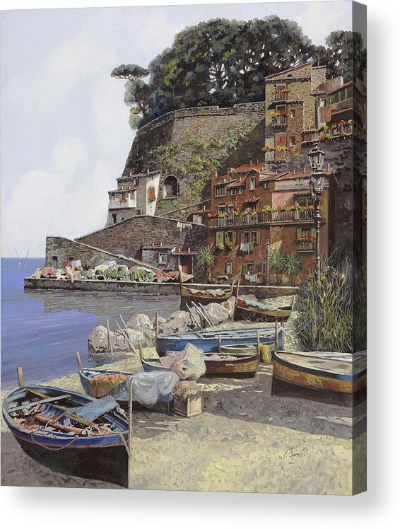 Italy Acrylic Print featuring the painting il porto di Sorrento by Guido Borelli