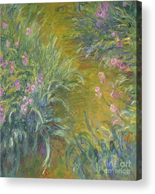 Iris Acrylic Print featuring the painting Iris by Claude Monet