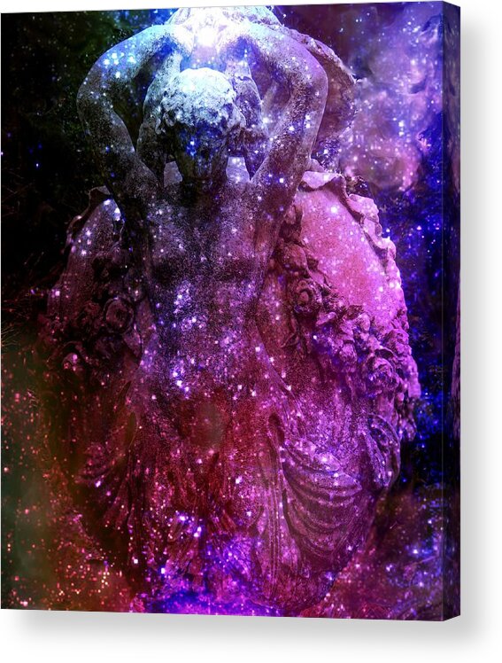 Star Acrylic Print featuring the digital art Lady Universe 2 by Lilia D