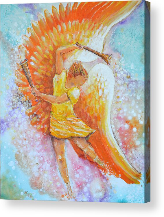 Angel Acrylic Print featuring the painting Make Your Soul Shine by Ashleigh Dyan Bayer