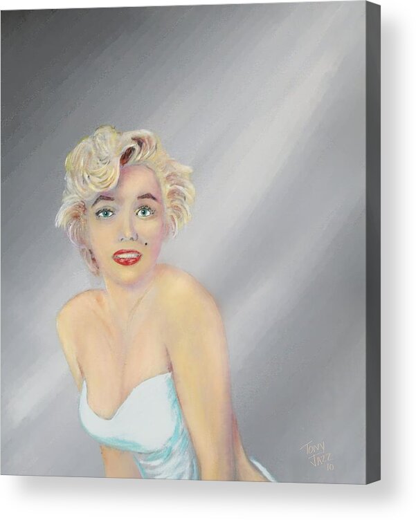 Marilyn Monroe Acrylic Print featuring the painting Marilyn by Tony Rodriguez